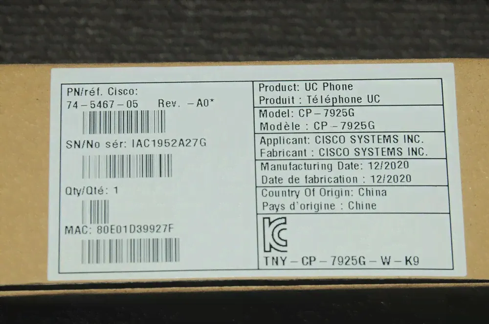 Сиско Cp-7925g-K9 IP телефон беспроводной VoIP телефон настольный телефон